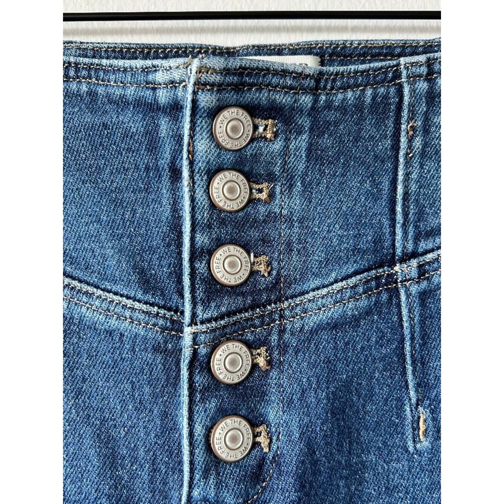 We The Free CRVY High Rise Flare Jeans Button Front Size 27 - Picture 5 of 14